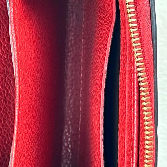Louis Vuitton Red Empreinte Monogram Leather Zippy Coin Purse Compact Wallet GUC - Picture 13 of 16